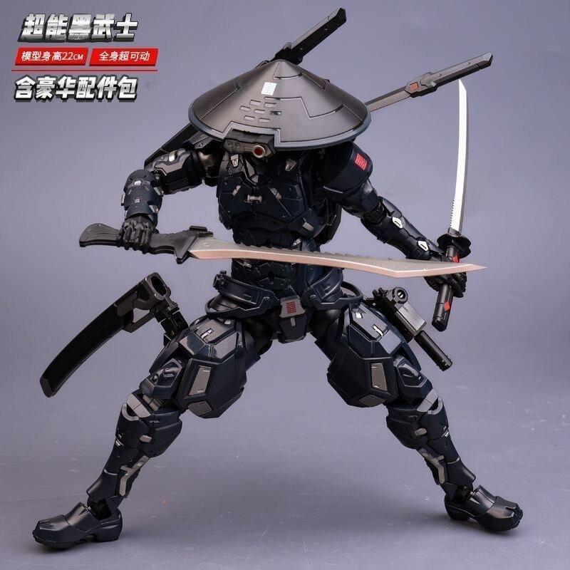In Stock 22Cm Super Black Warrior Sc001 Snake Eyes Action Figure 1/10 Mecha Ninja Articulated Figure Finished Model Collect Toy