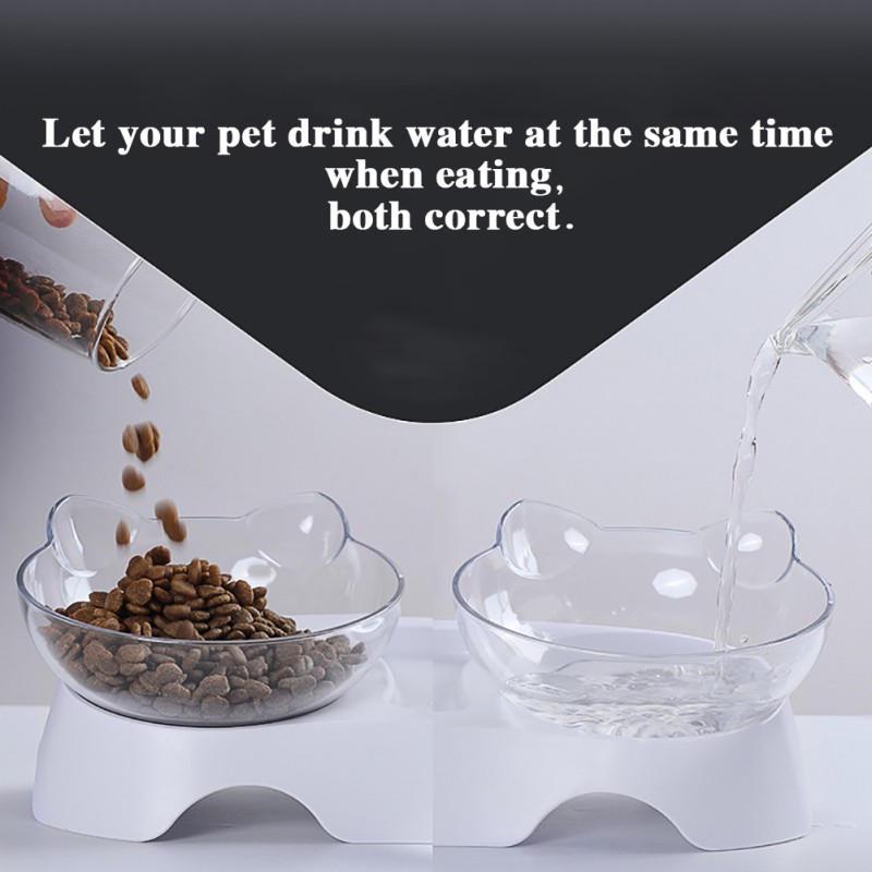 WTEMPO Cat and Dog Eating Bowls Pet Eating Basins Household Pet Supplies Neck Protection Water Dispensers