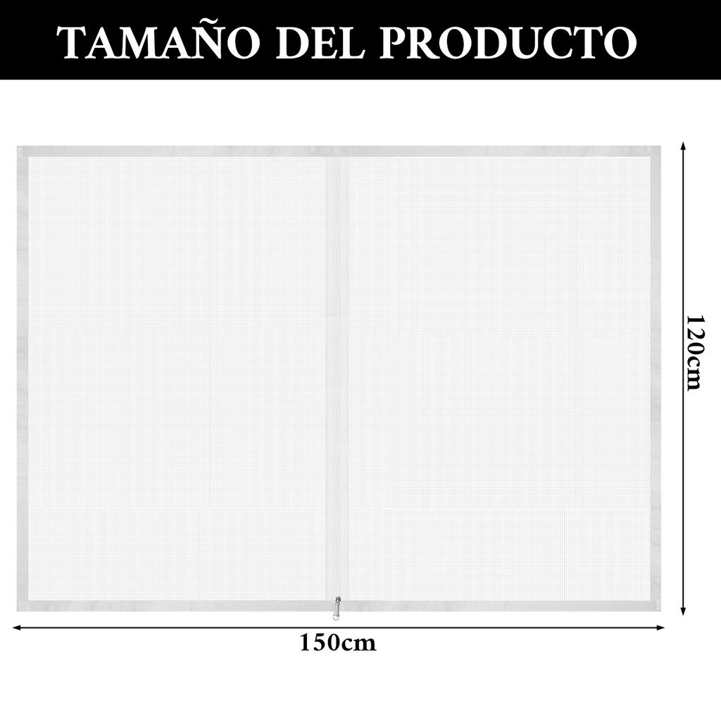 Mosquiteras Para Ventanas, 120X150Cm Mosquitero De Ventana, Mosquitero Para Ventana Con Cinta Adhesiva, (Blanco 120X150Cm)
