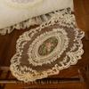 1PC Dinning Table Cover Embroidered Table Cloth Elegant Round Lace Tablecloth Coffee Coasters Napkin Party Wedding Decoration
