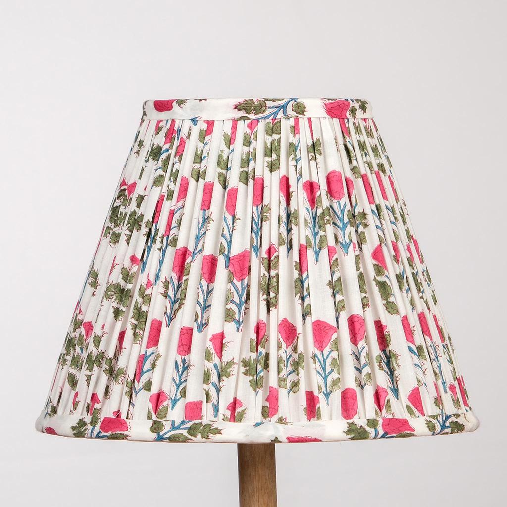 White Pink Block Print Empire Lampshade