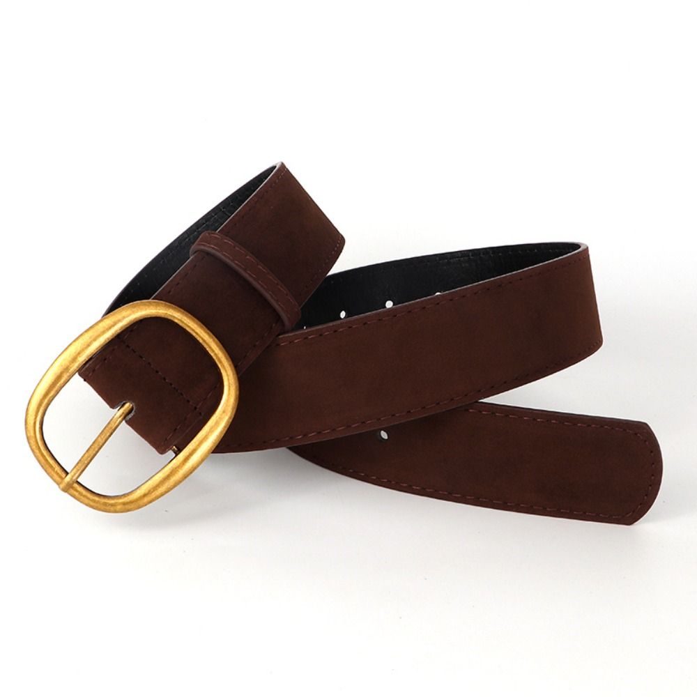 Pin Buckle Suede Leather Belt Luxury Design Wide Waistband Women Waist Belt  Coat Skirt Decoration