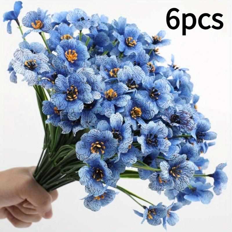

6pcs Artificial Simulated Violet Flowers High-Grade Antioxidant Faux Plant Stems with Realistic Touch for Home, Office Decor