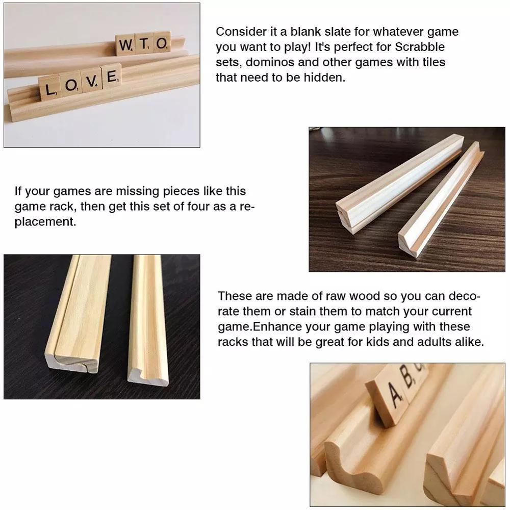 Mahjong 4 Racks Chickenfoot Wood Domino Racks Mexican train Domino Holders Domino Trays Holders