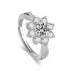 European & American Sunflower Moissanite Ring - Simulated Diamond Flower Accessory