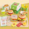 Wooden Children's Early Education Simulation Burger Fries Sandwich Set Play House Puzzle Kitchen Assembly Building Block Toy