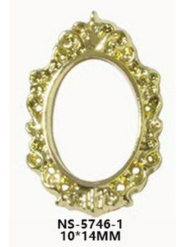 Retro Alloy Nail Art: 3D Carved Oval & Square Photo Frame Decorations