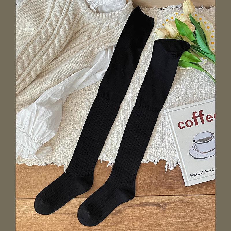 

Maillard Stockings Women s Autumn and Winter Solid Color Over-the-Knee Socks Skinny High Stockings with Boots Stacking Socks One size fits all чёрный