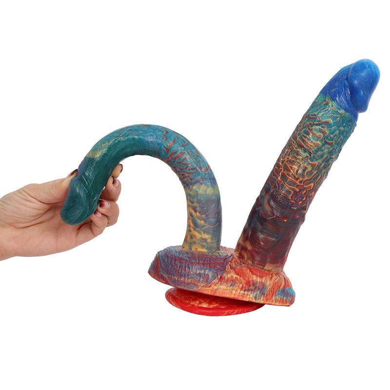 Double-headed Penis Liquid Silicone   Masturbator Anal Plug Vaginal Massage Adult Sex Toys Fisting Realistic Dick