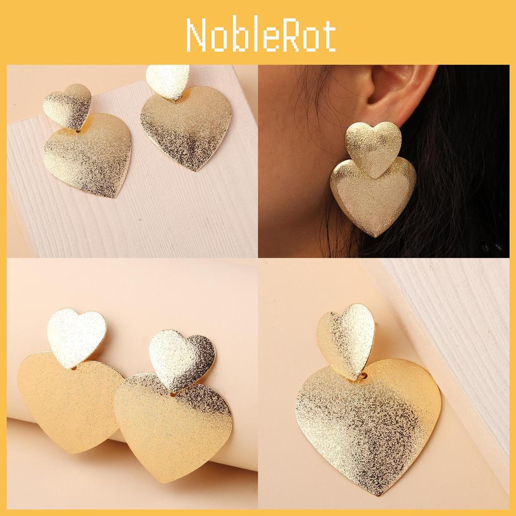 Fashion Gold Metal Women's Casual Heart-shaped Design Earrings For Special Occasions Gift