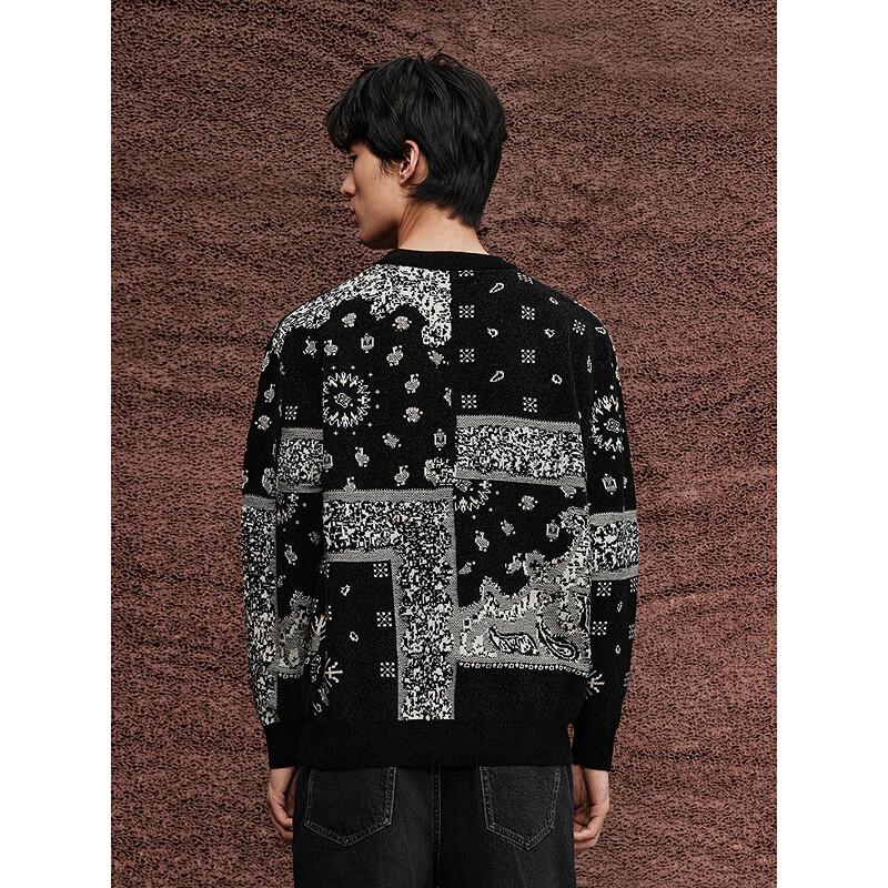 GXG Men's Pattern Patchwork Casual Sweater