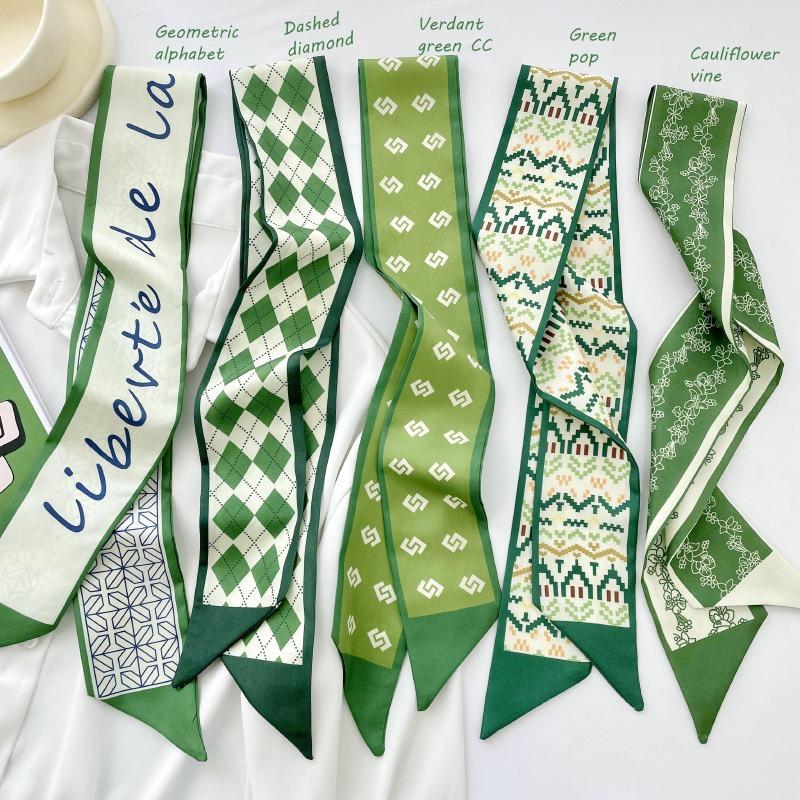 Long silk scarf, high-end new versatile hair tie streamer, atmosphere ribbon, spring and summer decorative scarf, tied bag streamer