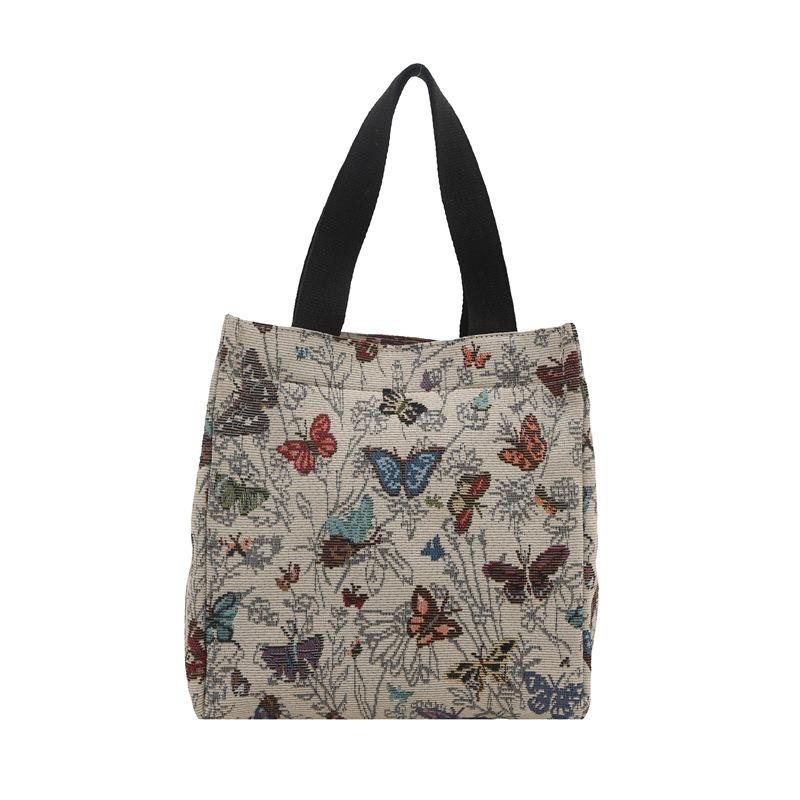 Personalized Flower Canvas, Literary and Fresh, Student Tutoring, Personalized Work Commuting, Large-capacity Shoulder Clutch Bag