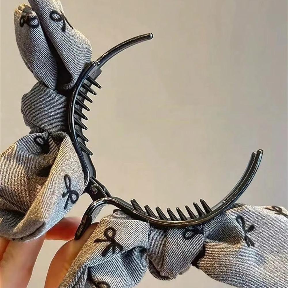 Barrettes Bow Print Claw Hair Headpiece Ponytail Clip Fashion Women's Hair Claw