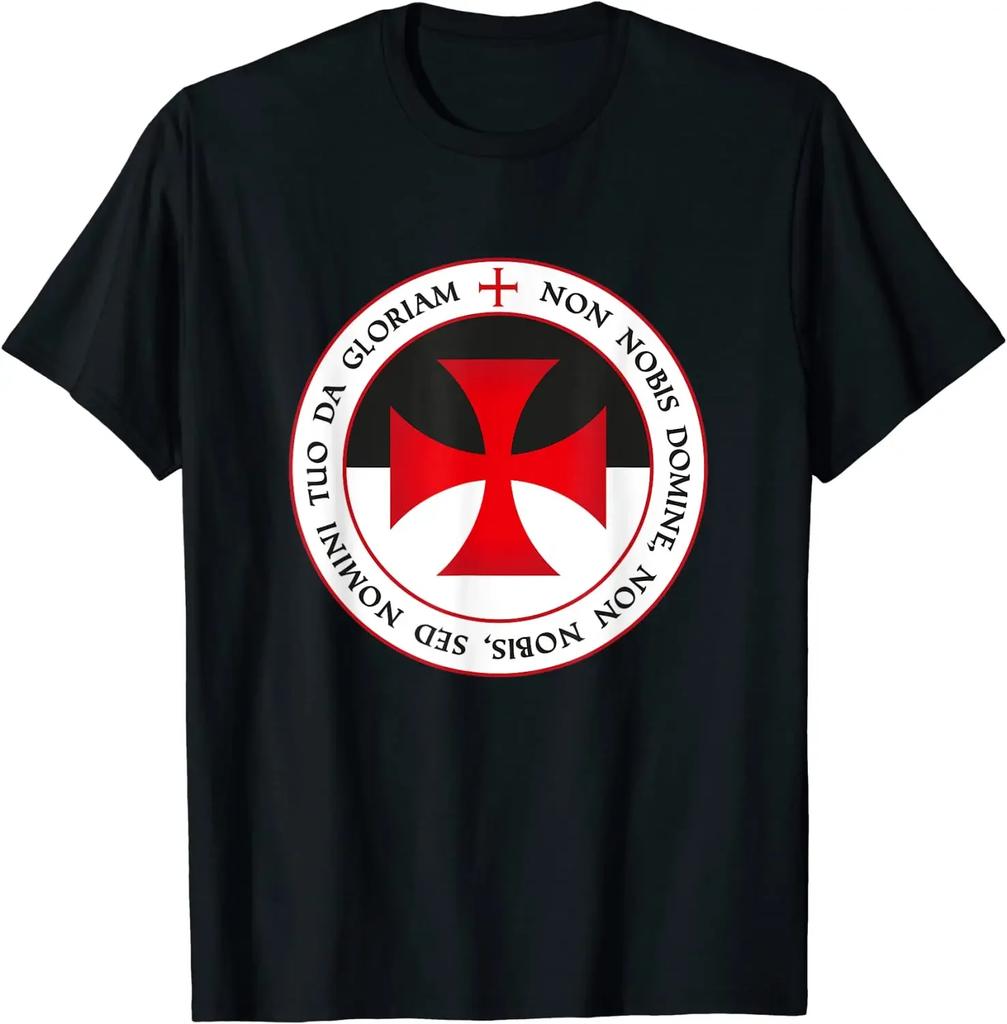 Knights Templar Cross Christian Crusader Motto TShirt 100 Cotton ONeck Summer Short Sleeve Casual Mens Tshirt Size S3XL