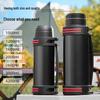 Stainless Steel Outdoor Thermos Bottle with Strap - Large Capacity, Portable, Insulated for Sports & Climbing