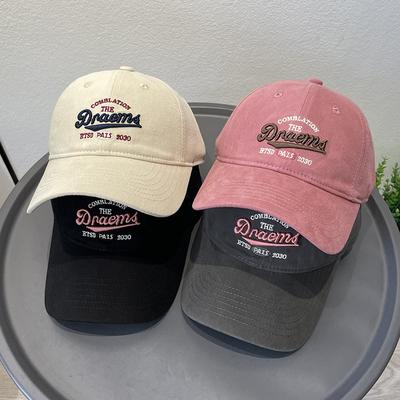 New Soft Top Baseball Hat for Women Autumn Fashion Trend Personalized Letter Casual Versatile Baseball Cap Men Cotton