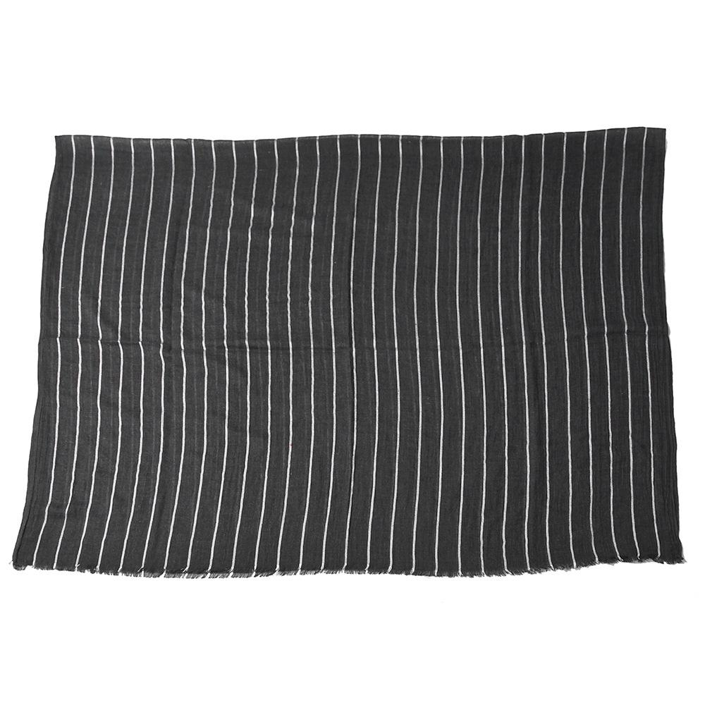 Blue Cotton Linen Men Scarf Spring Autumn Striped Tassel Scarf Men Fashion Style Male Accessories