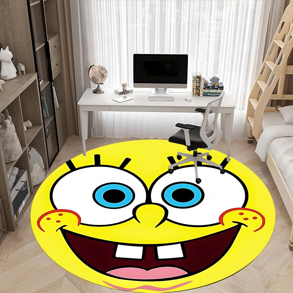 

1pc SpongeBob Carpet, Round Non-Slip Durable Large Size Office Carpet, Suitable for Office, Beautiful Decoration 100cm