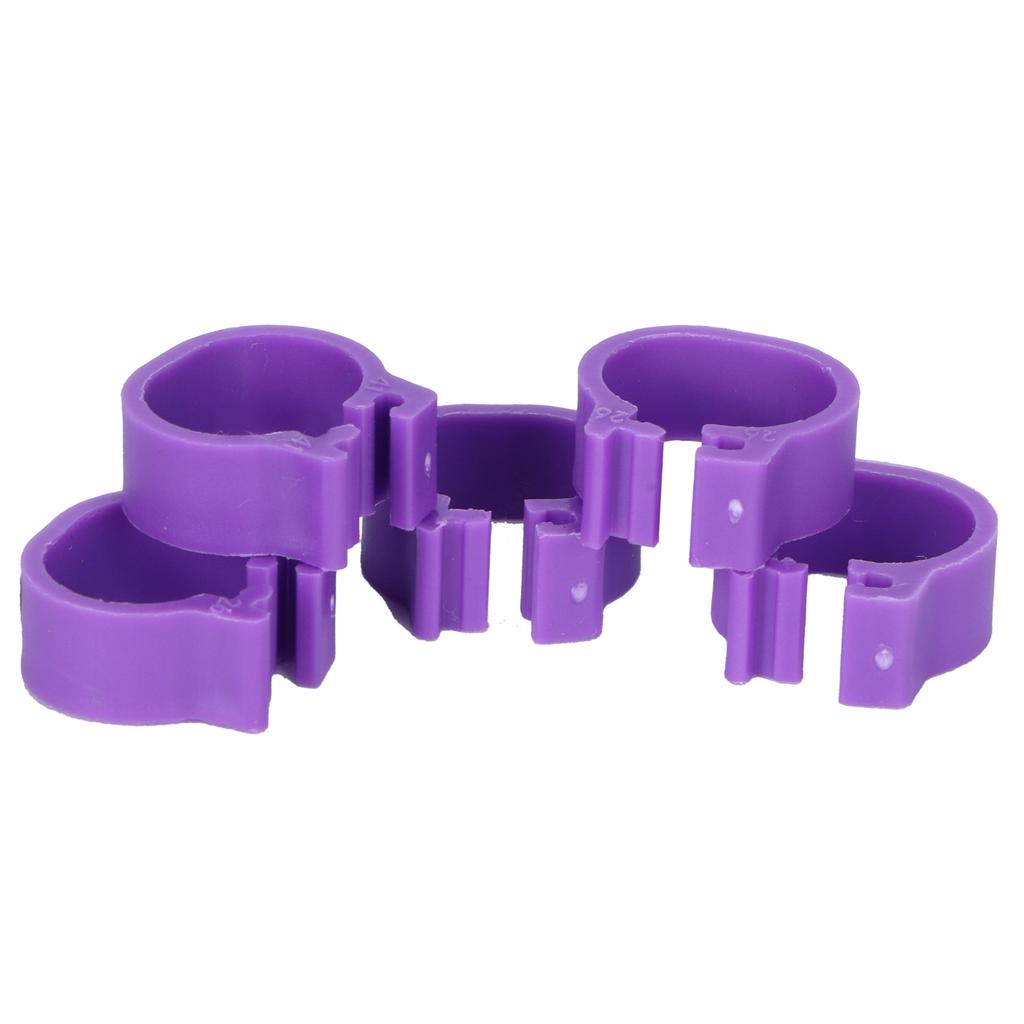 100 Stück Vogel Fußringe Nummernidentifikation Taube Beinbänder Geflügel Clip Ring Lila