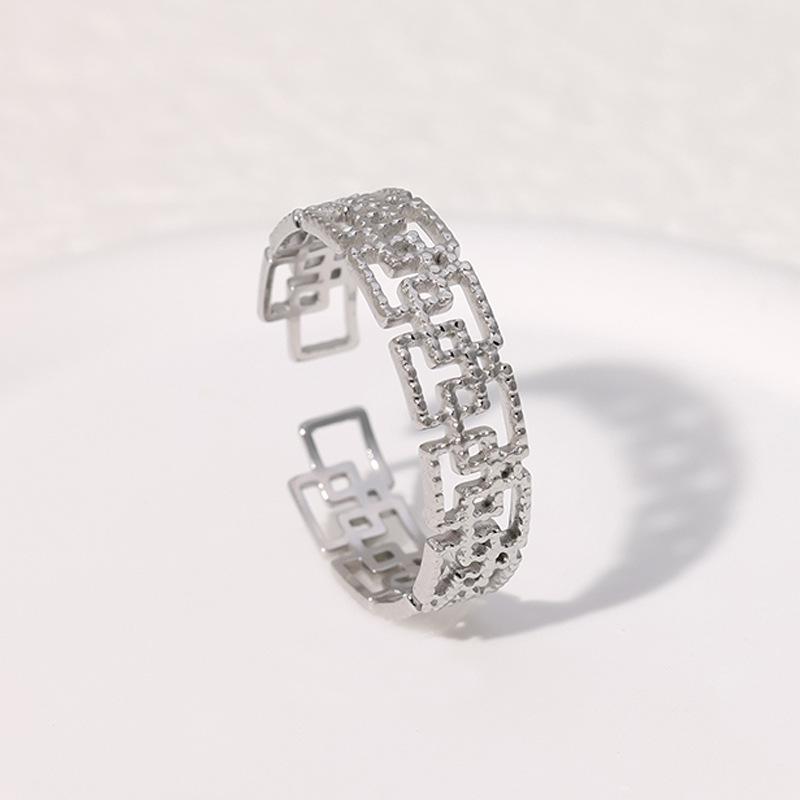 18K Gold Plated Stainless Steel Open Ring: Simple, Versatile, Niche Design, Colorfast Titanium Steel