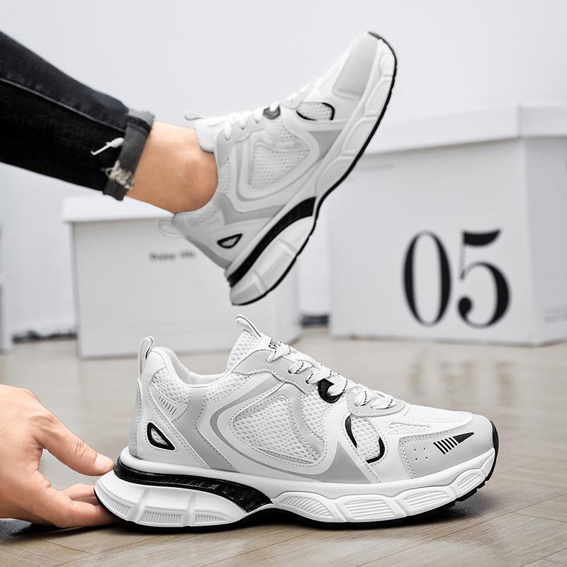 Summer Pop Daddy Shoes Men Thick Soles Classic Mesh Surface Breathable Casual Running Shoes Soft Soles Non-slip Sports Shoes