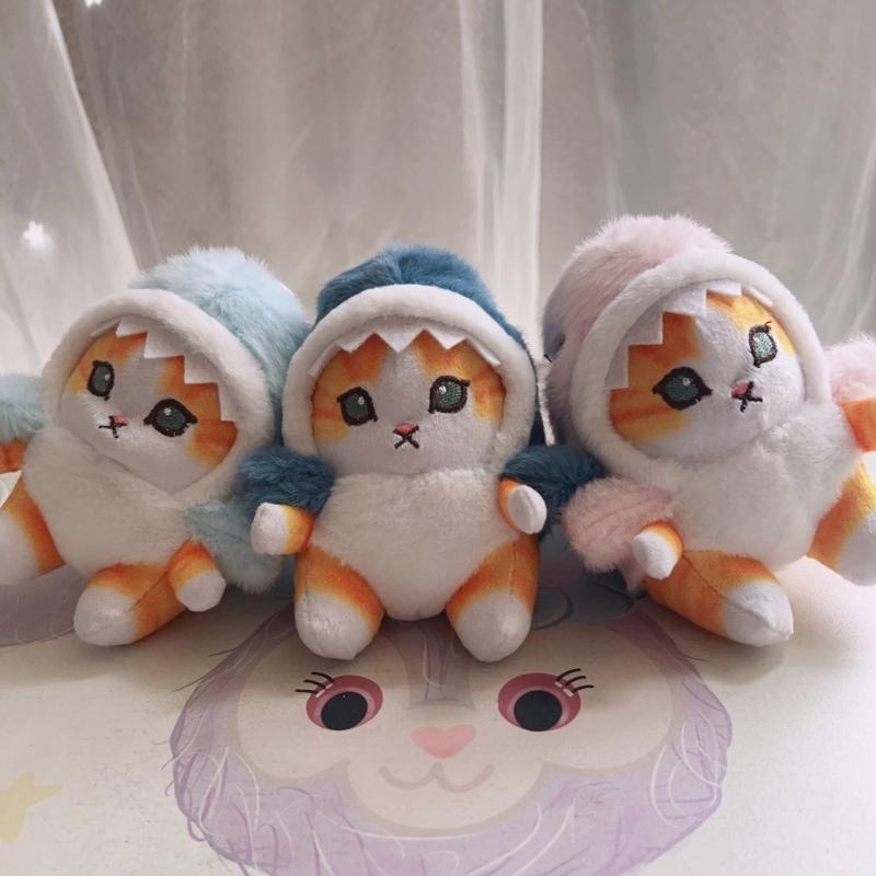 Cartoon Plush Cat Charm Keychains Sweet Cute Pendant Car Keyring Backpack Decoration Fashion Jewelry for Women Girls