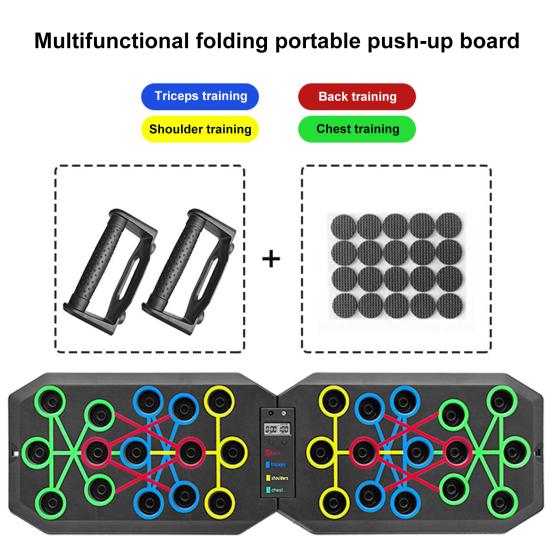 Foldable Push-up Board with Anti-Slip Grips Smart Counter Strong Load-bearing Push-Up Bar Abdominal Muscle Training Equipment