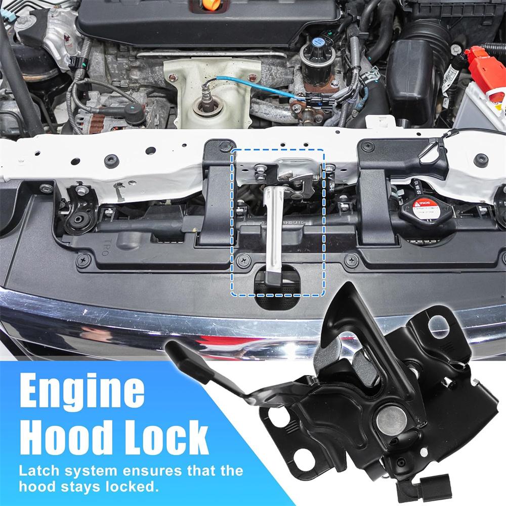 Hood Latch Lock Assembly 74120TBAA01 For Honda Civic 2016-2021 Sedan Coupe