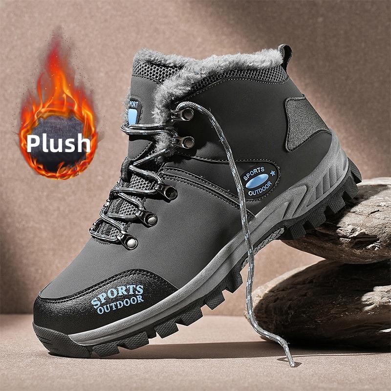 Winter velvet warm snow boots for men new high top shoes for men waterproof and anti slip Martin boots for labor protection 39 4980₽