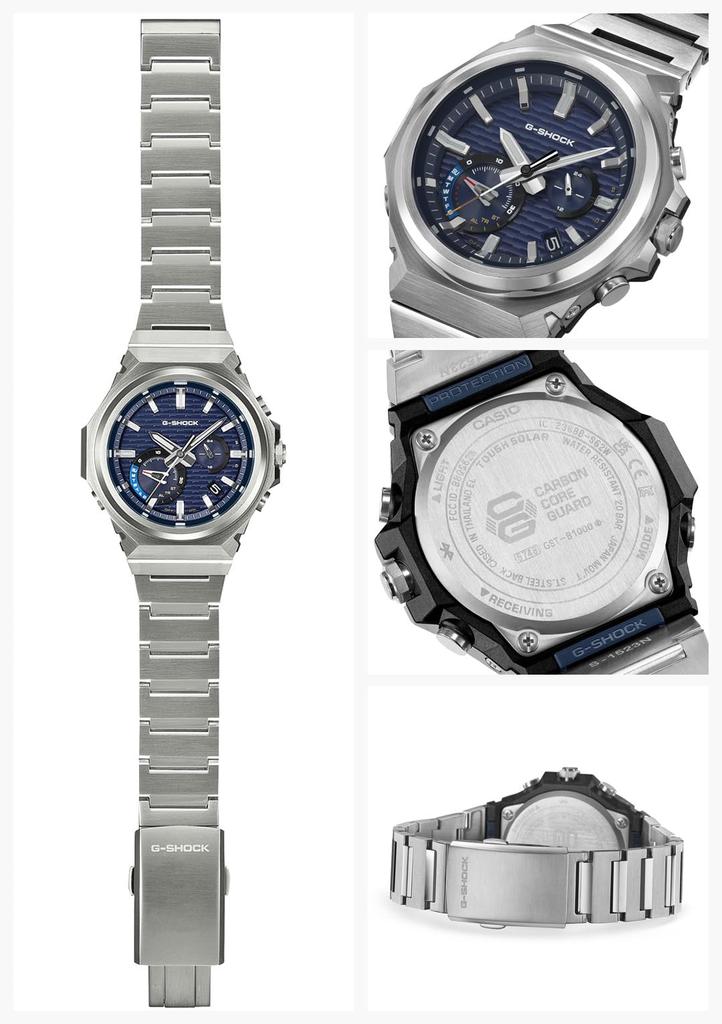 Casio G-Shock G-STEEL Watch (Official Japanese Product) with Bluetooth, Tough Solar, and Eco-Friendly Materials, GST-B1000D-2AJF, Men's Silver