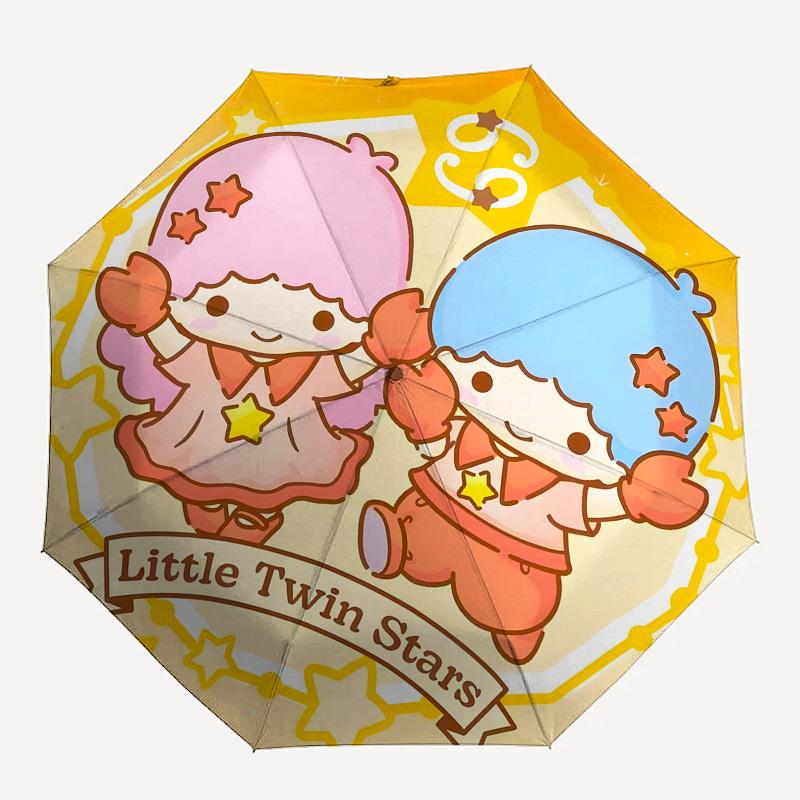 1pc Little Twin Stars Umbrella with Plastic Handle, Suitable for All Seasons Outdoor YUSAN356