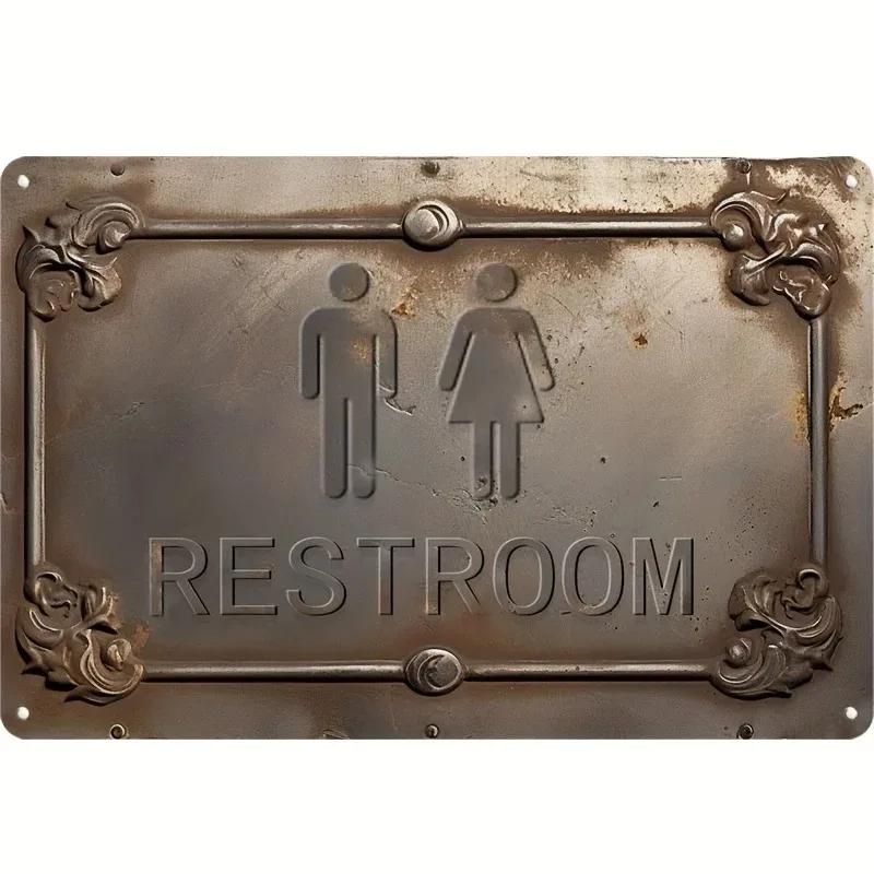 Metall Aluminium Schild Poster Haustor Badezimmer Wandplakette Dekoration Retro Shabby Schild Geprägter Stil Handwerk Blech Malerei