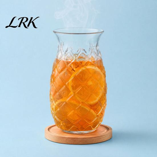 Ananas Ontwerp Glazen Beker Vorm Cocktailglas, 480ml Reliëf Tumbler voor Sap Warme Persoonlijke Gebruik Drinkgerei Dranken, Creatief Bar Glazendoen