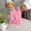 2 Sizes Reusable Gift Bags Transparent Tote Style Handbag Solid Color Thickened PVC Bag Gift Packaging
