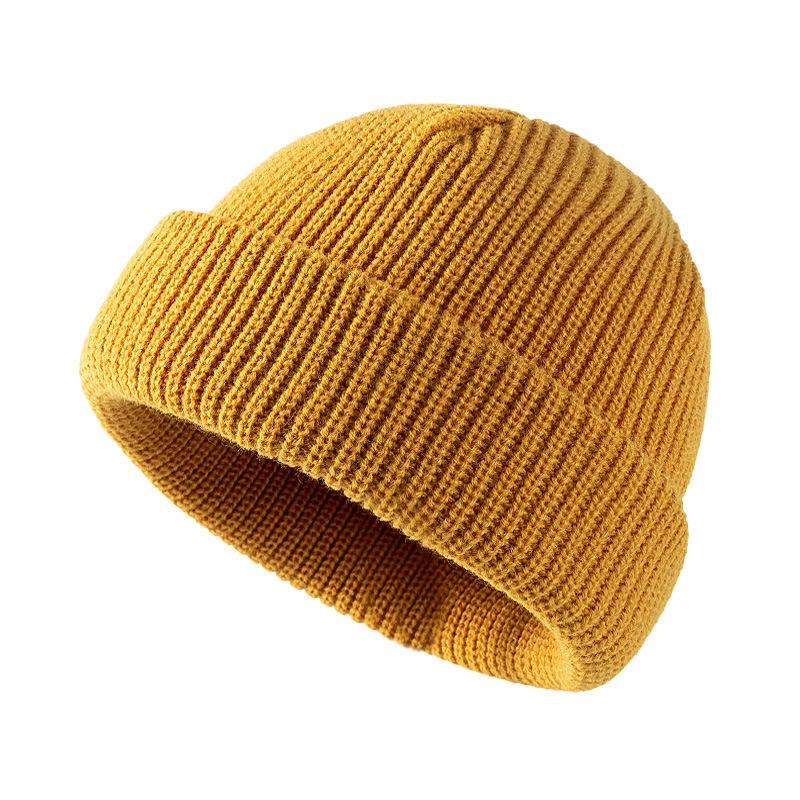 Knitted Hat Women'S Cold Hat Winter Hat Men'S Autumn Winter Melon Hat Dome Knitted Hat