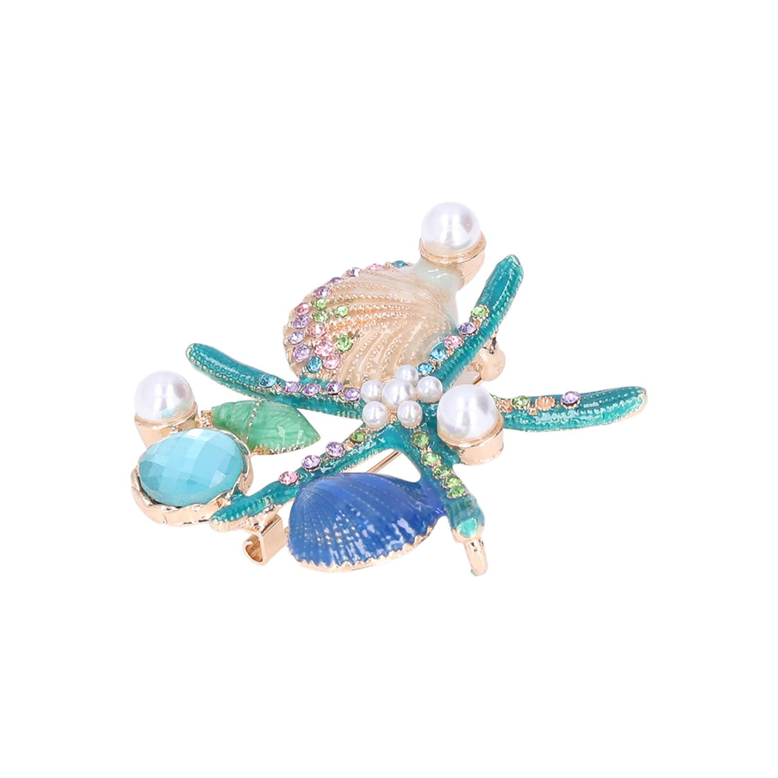 

Брошь 4 разных цвета Красивый внешний вид Тонкая работа Ручная работа Английские булавки Синий синий