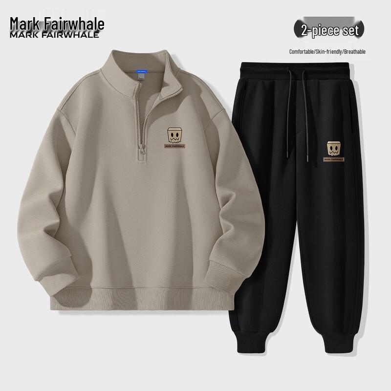 Mark Fairwhale Men s 2025 Autumn American Half-Zip Hoodie & Pants Set 2XL