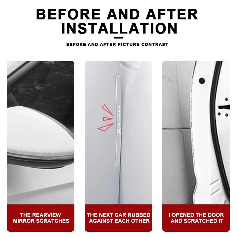 OLV5 4PC Transparent Car Door Handle Sticker Decoration Protector Film Stickers For Mercedes-Benz W213 W212 W220 W221 W222 W108