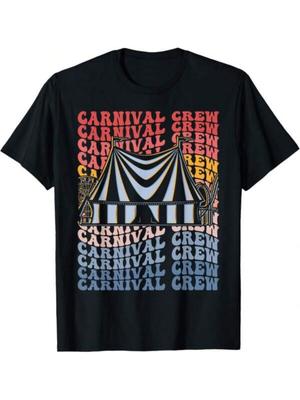 Top Pick Mens Carnival Crew Vintage Circus Graphic TShirt