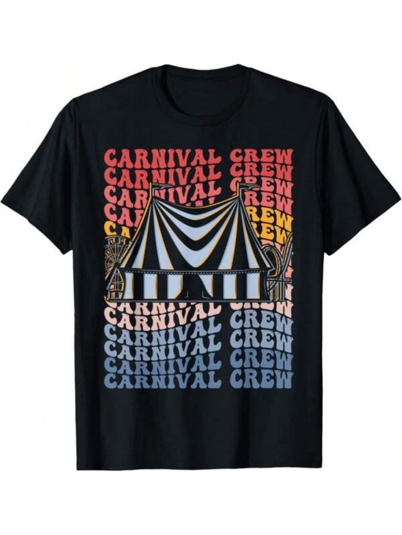 Лучший выбор Мужская футболка с винтажным цирковым принтом Carnival Crew S