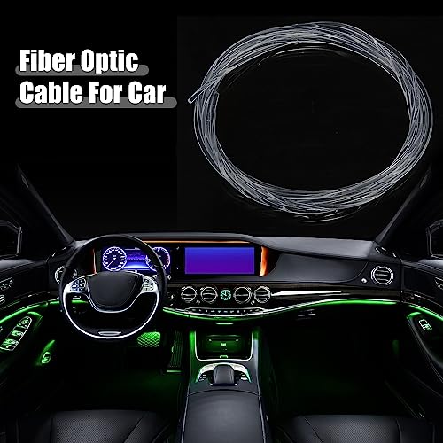 ACROPIX Fiber Optic Cable Fiber Optic Side Glow Cable for Car Plastic Universal PMMA 1.5mm 2M Clear 1pc