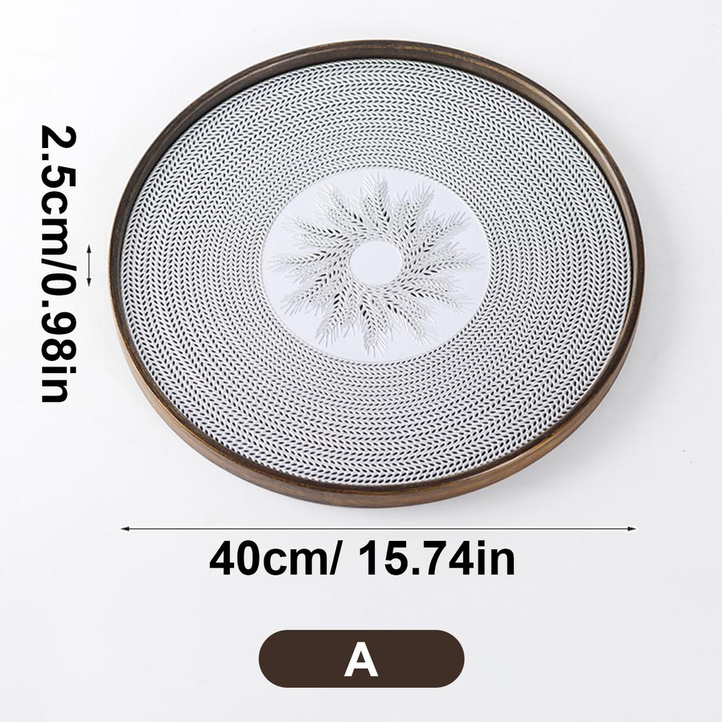 Bamboo Serving Tray,wood Breakfast Tray,for Serving Food, Coffee, Tea, and More Classic Round Coffee Table Tray