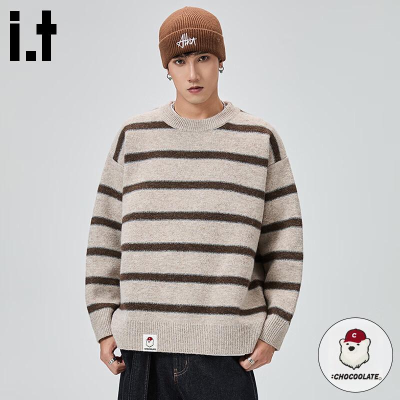

:CHOCOOLATEit Men s Casual Striped Crew Neck Knit Sweater 2XL