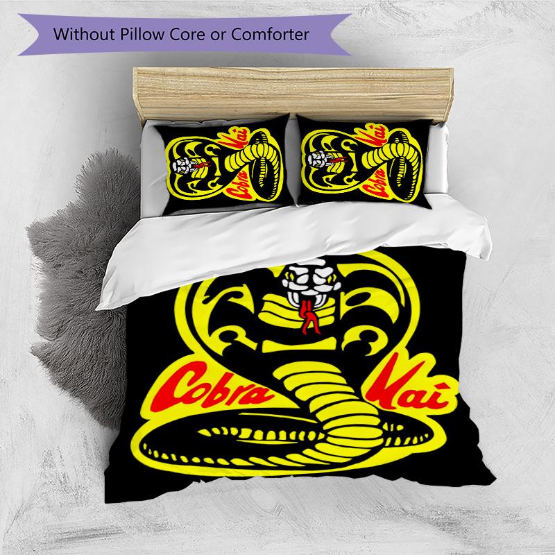 Cobra Kai 3pcs Bedding Set Duvet Cover Closure Includes 1 Duvet Cover & 2 Pillowcases for All Seasons Bedroom Home Dorm Decor