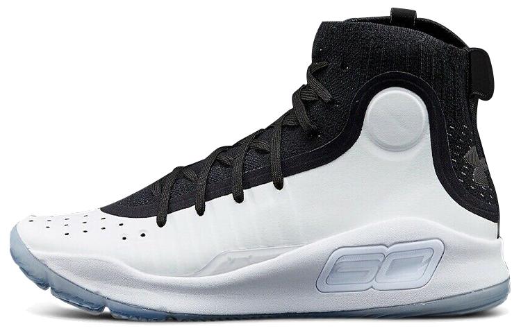 Under Armour Curry 4 High top Children s Basketball Shoes Black White Teenagers 1295995-004 35.5