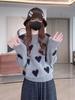 Women's Cute Love Heart Pullover: Soft, Fluffy, Loose Sweater for Autumn & Winter; Wear Alone or as a Base Layer.