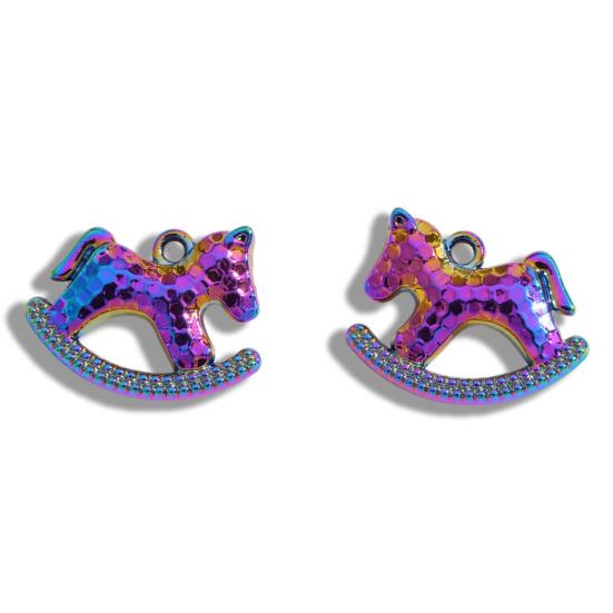 5Pcs Zinc Alloy Horse Charm Metal Electroplating Horse Charm Decoration Accessories DIY Keychain Jewelry Earring Bracelet Necklace Pendant