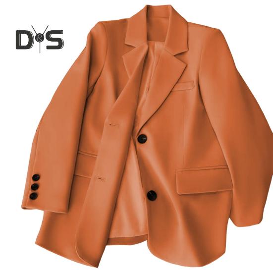 Women's Suit Spring Autumn Female Top Office Lady Blazer Loose Fit Thin Jacket Lapel Collar Coat for Work Leisure Time