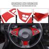 Red Carbon Fiber Steering Wheel Button Frame Sticker For BMW 6 Series 2004-10